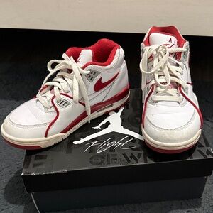 Nike Kids White and Red Sneakers